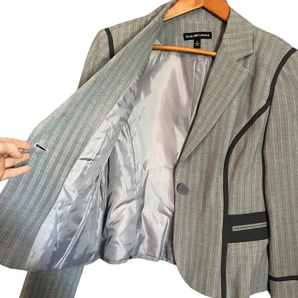 NWT! Jessica McClintock single button grey blazer - Picture 2 of 10
